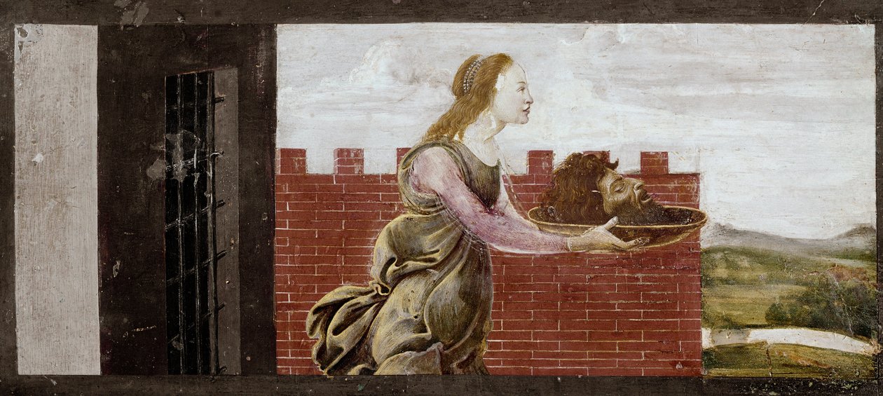 Salome hält den Kopf von Johannes dem Täufer. (Detail) von Sandro Botticelli
