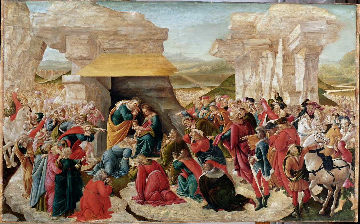 Die Anbetung der Könige (Unvollendetes Gemälde, ca. 1500) von Sandro Botticelli