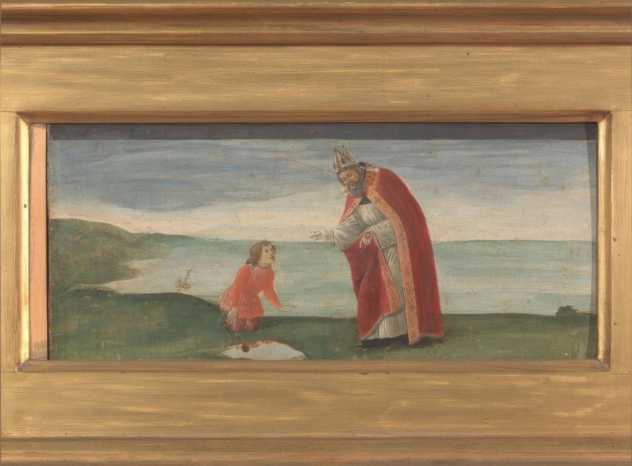 Der Heilige Augustinus und der Knabe am Meeresstrand von Sandro Botticelli