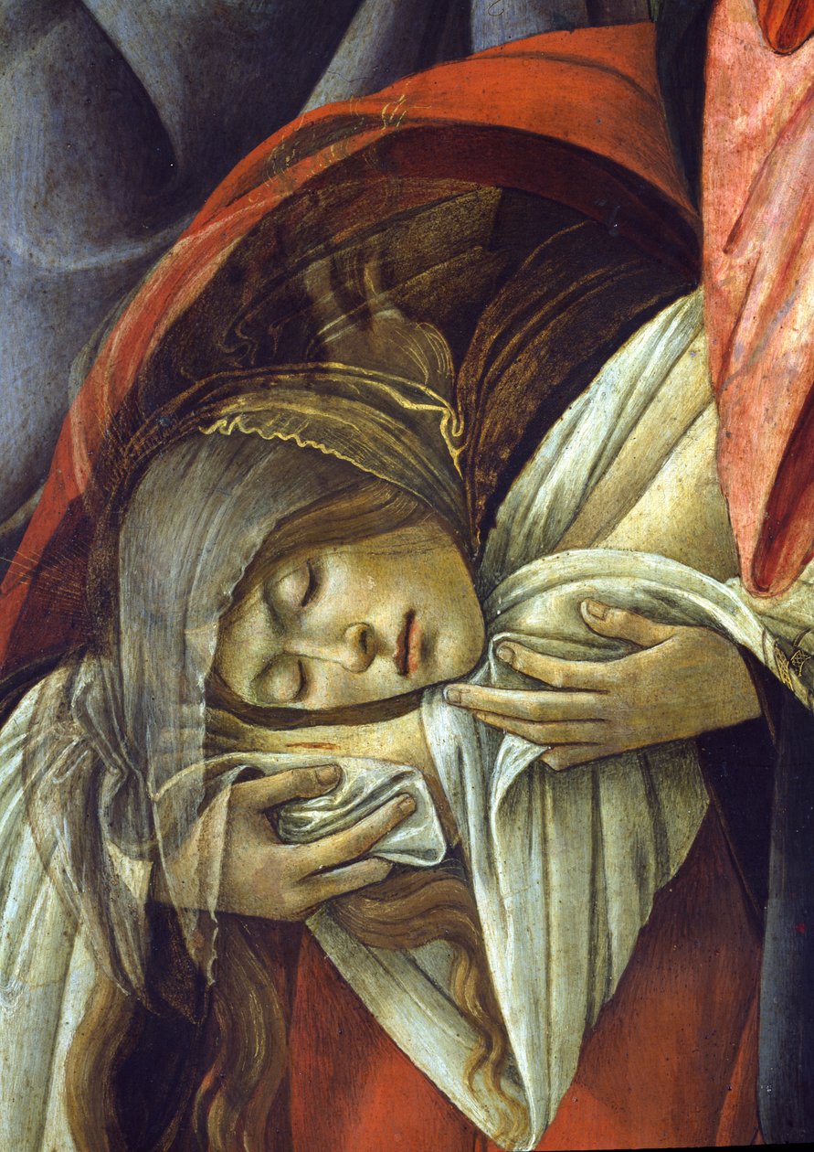 Beweinung Christi, Detail von Maria Magdalena von Sandro Botticelli