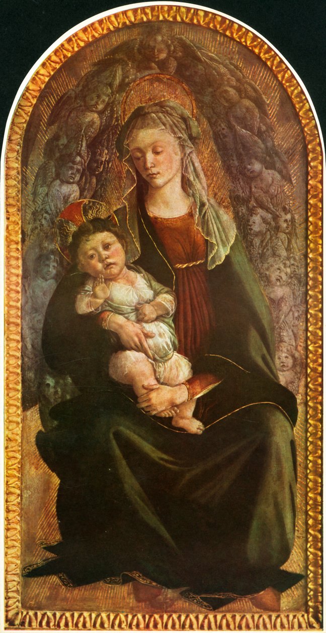 Madonna in Herrlichkeit mit Seraphim, ca. 1469-1470 von Sandro Botticelli