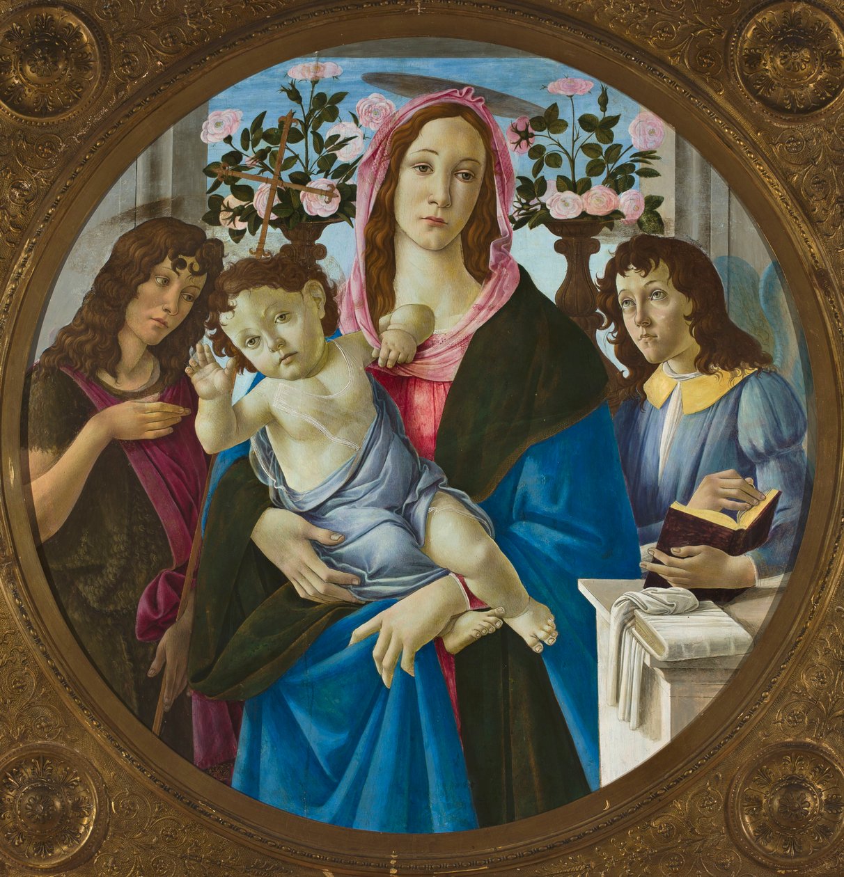 Madonna mit Kind, Johannes dem Täufer und Engel von Sandro Botticelli