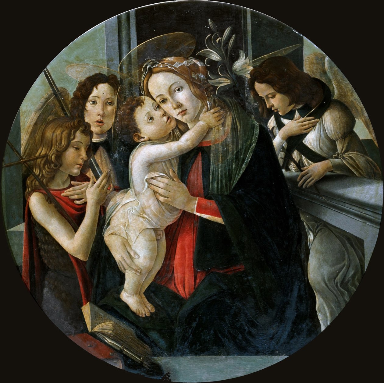 Die Madonna und das Kind mit dem heiligen Johannes und zwei Engeln von Sandro Botticelli