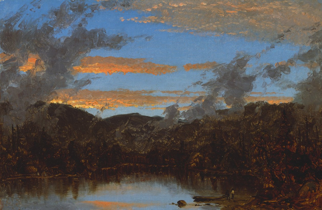 Nebel steigt bei Sonnenuntergang in den Catskills auf, um 1861 von Sanford Robinson Gifford