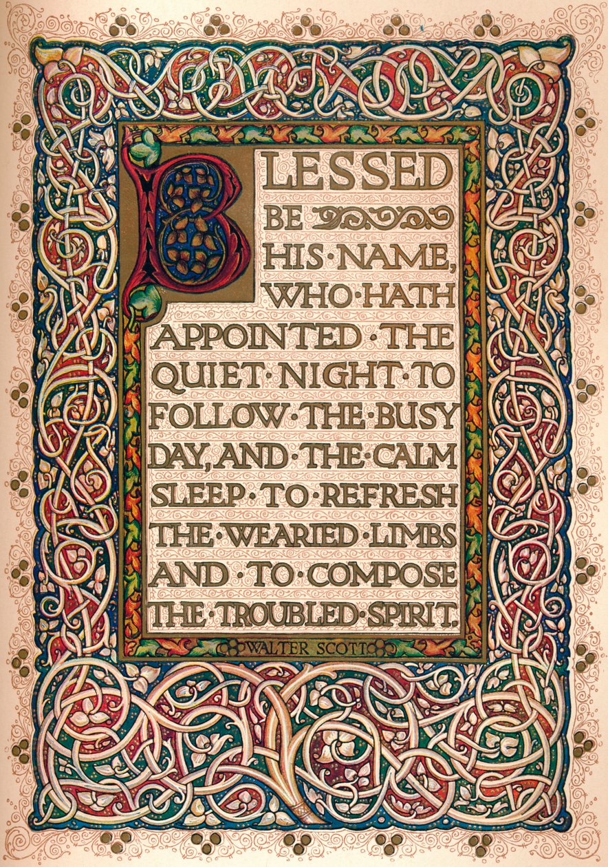 Illuminierte Handschrift zur Illustration von Walter Scotts Der Talisman, ca. 1830 von Sangorski and Sutcliffe