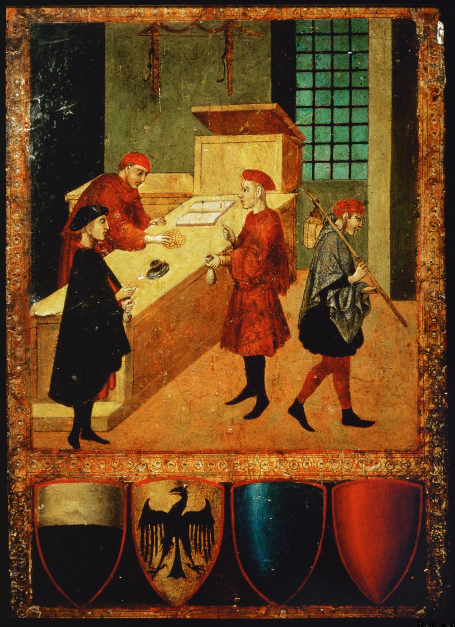 Angestellte und Arbeiter, die von der Kommune Siena bezahlt werden von Sano di also Ansano di Pietro di Mencio Pietro