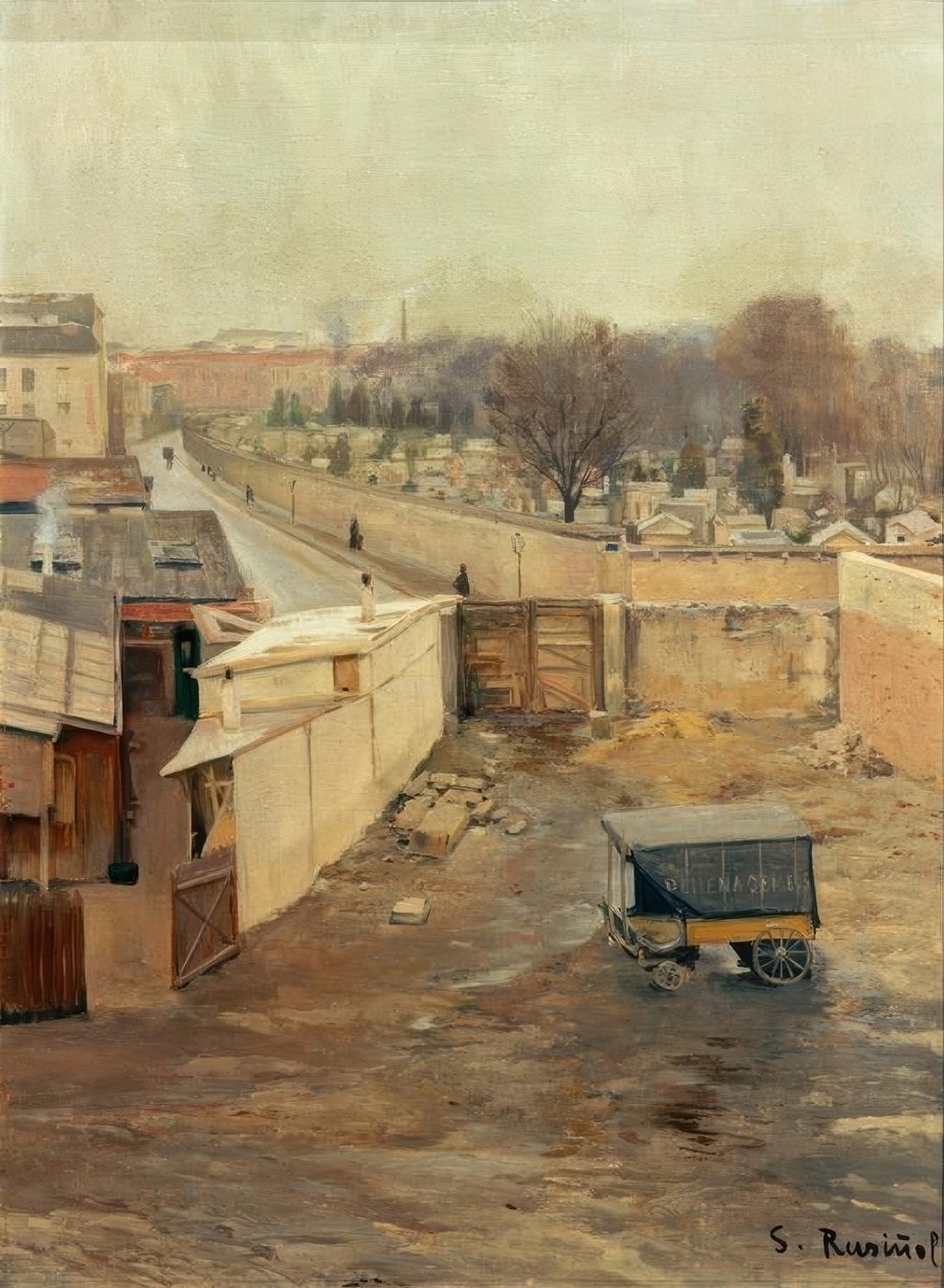 Ansicht des Friedhofs von Montmartre von Santiago Rusiñol