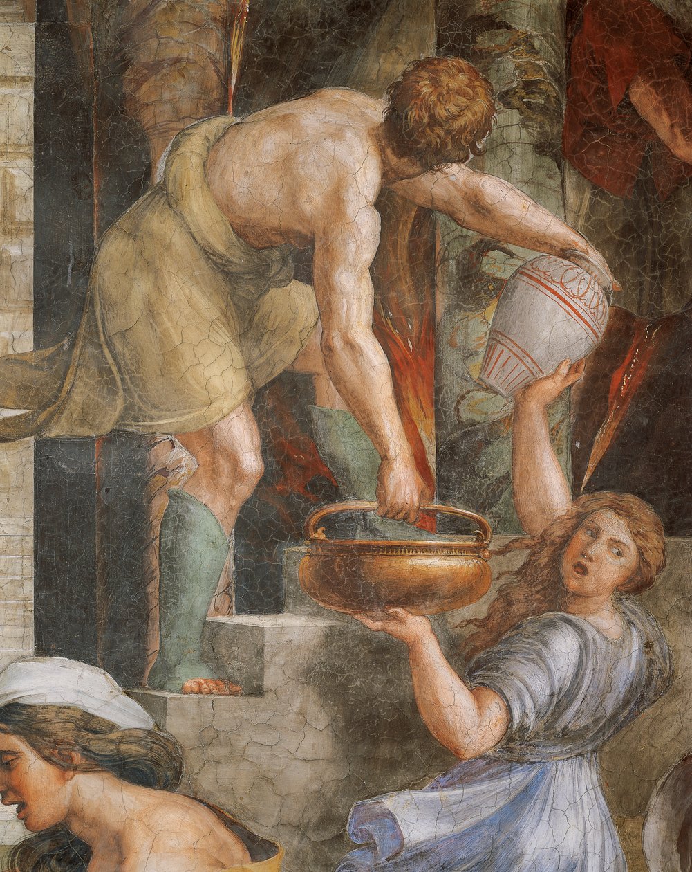 Feuer im Borgo von Sanzio of Urbino (workshop) Raphael