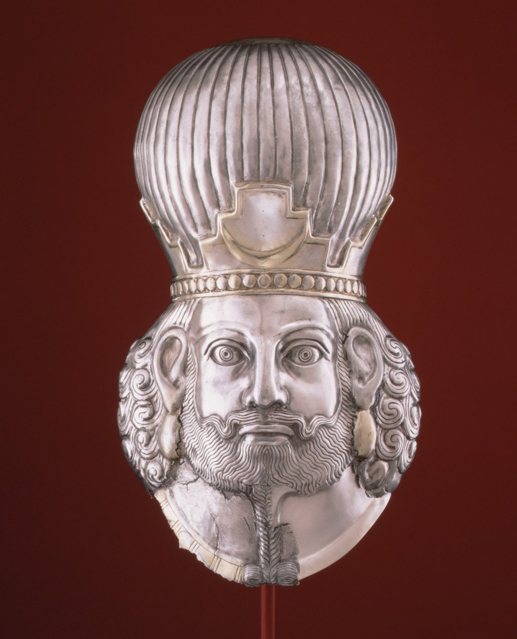 Kopf eines Königs, ca. 4. Jahrhundert (Silber, Quecksilbervergoldung) von Sasanian School