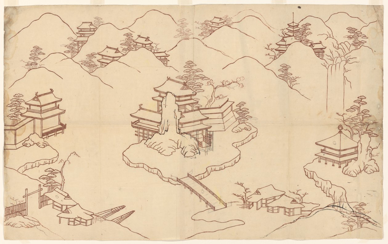 Landschaft im chinesischen Stil von Sasaya (workshop of)
