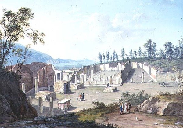 Grand Touristen bei den Ruinen von Pozzuoli, in der Nähe von Neapel von Saviero Xavier della Gatta