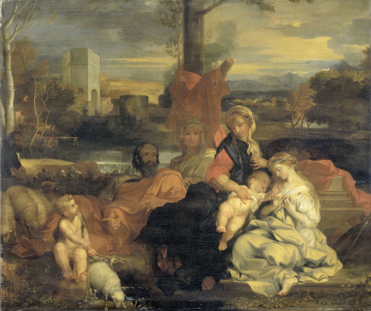 Die mystische Hochzeit der Heiligen Katharina von Sébastien Bourdon (follower of)