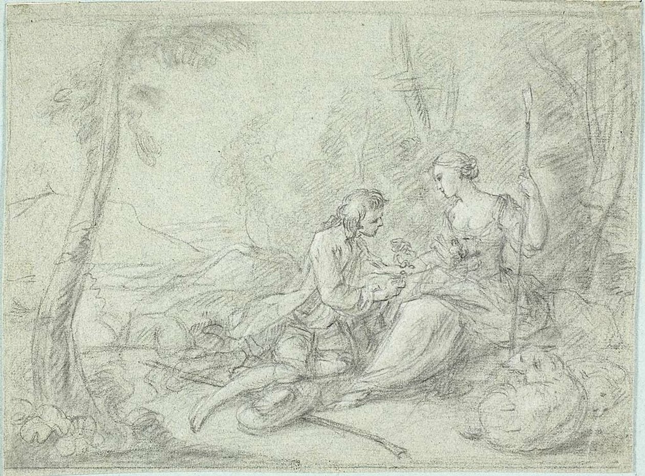 Hirte und Hirtin von Sébastien Le Clerc the Younger