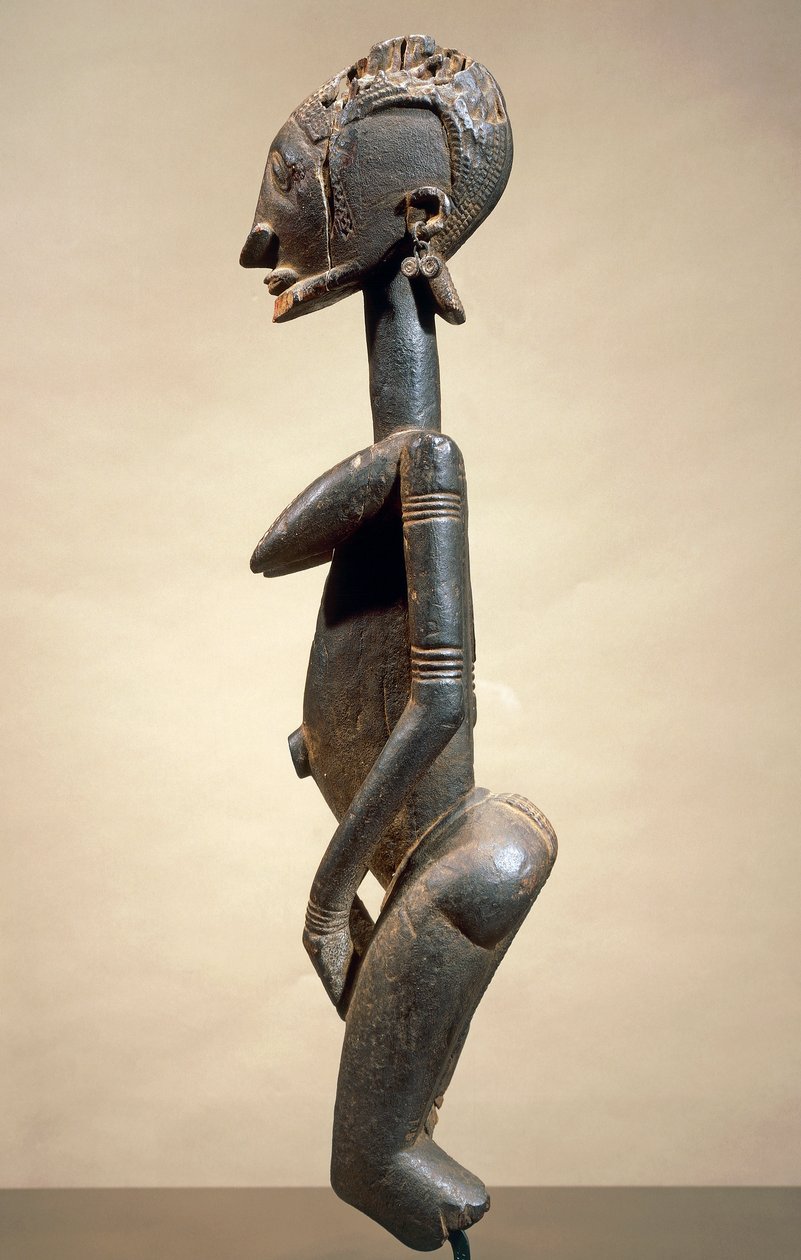 Holz- und Metallschnitzerei, von Meister der schrägen Augen, Höhe 59 cm, Dogon Stammeskunst Mali von School African