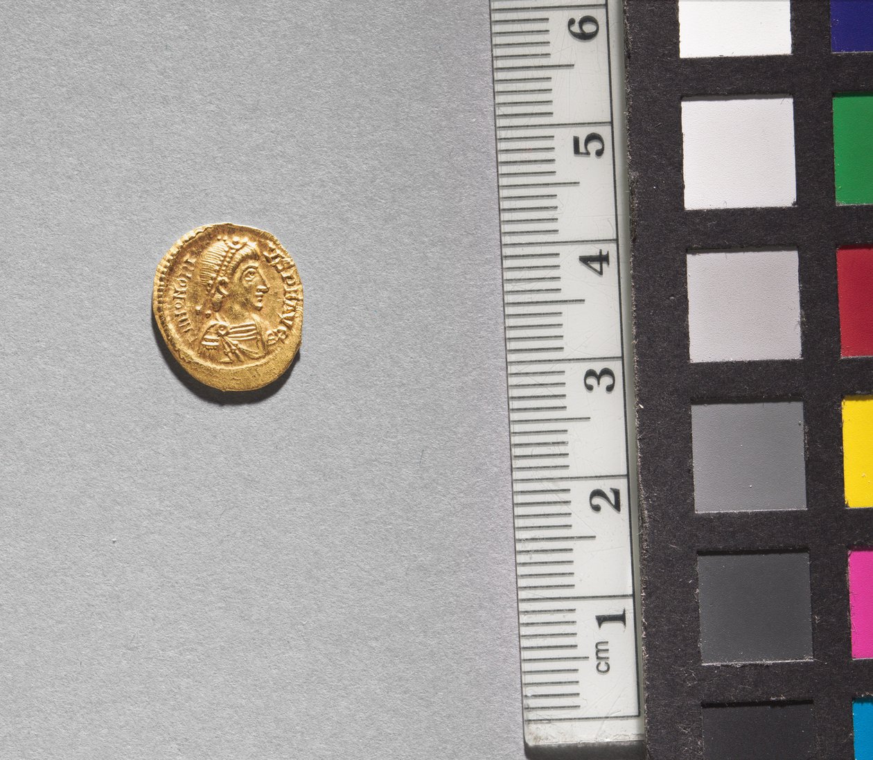 Solidus von Arkadios (Vorderseite), 395-408 (Gold) von School Byzantine