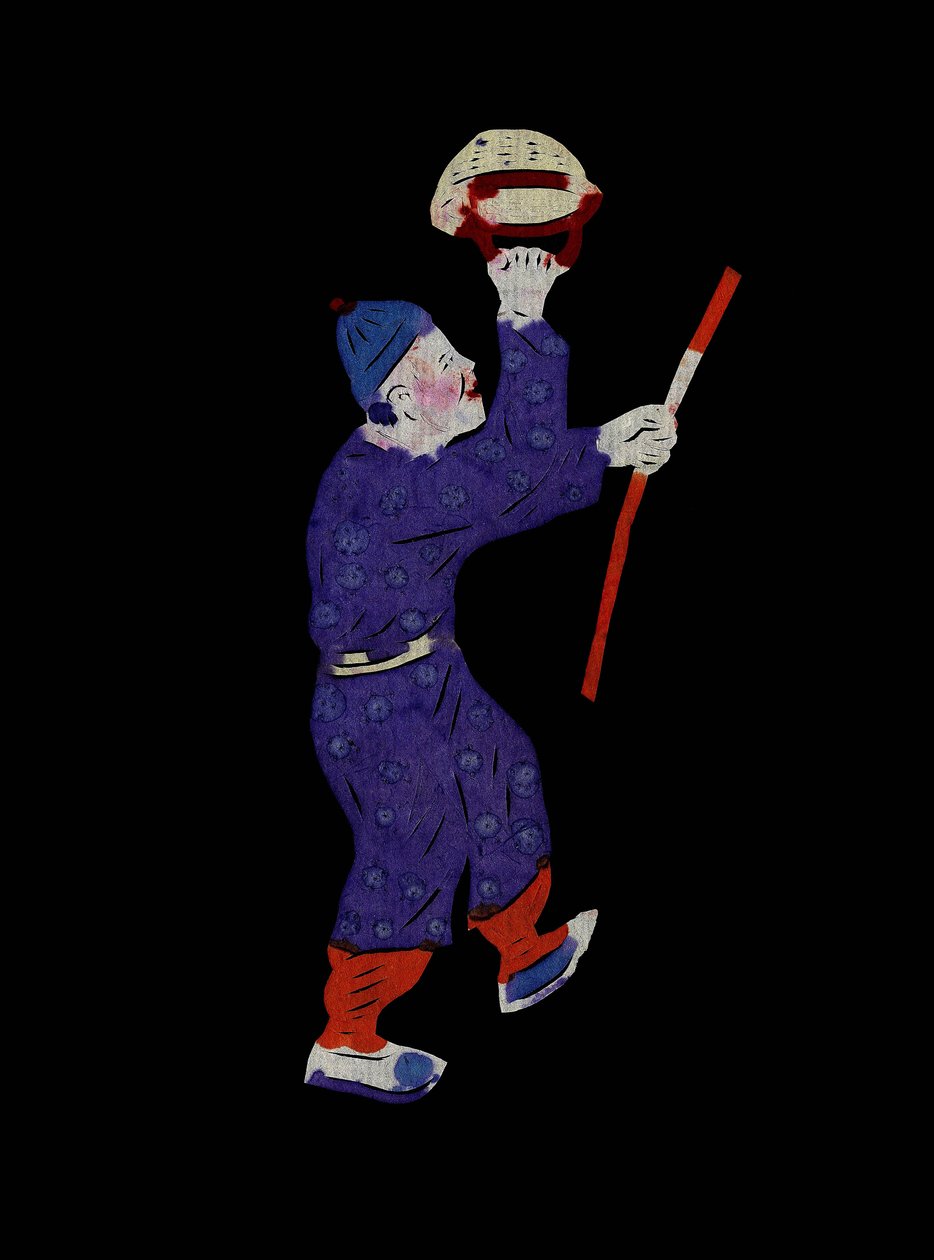 Figur des Alltags, mit Korb und Stock von School Chinese