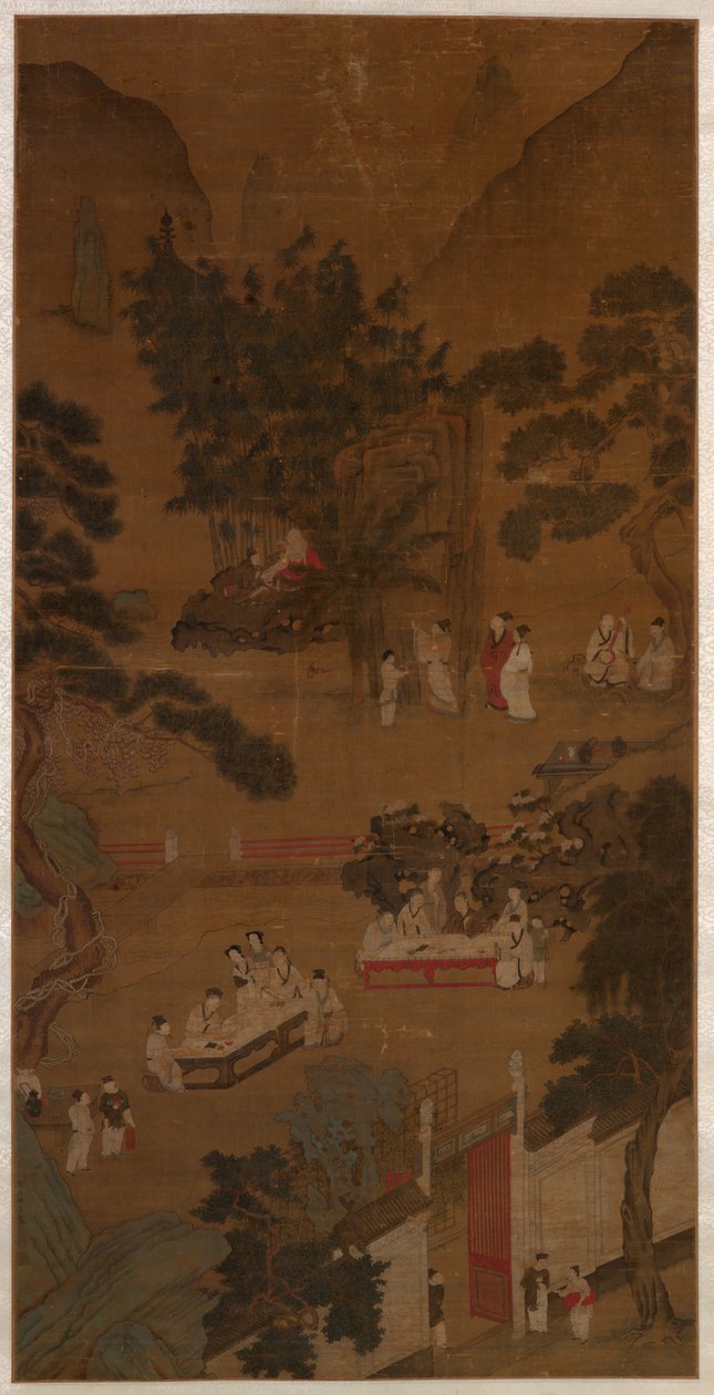 Elegantes Treffen im Westgarten, ca. 1600 von School Chinese