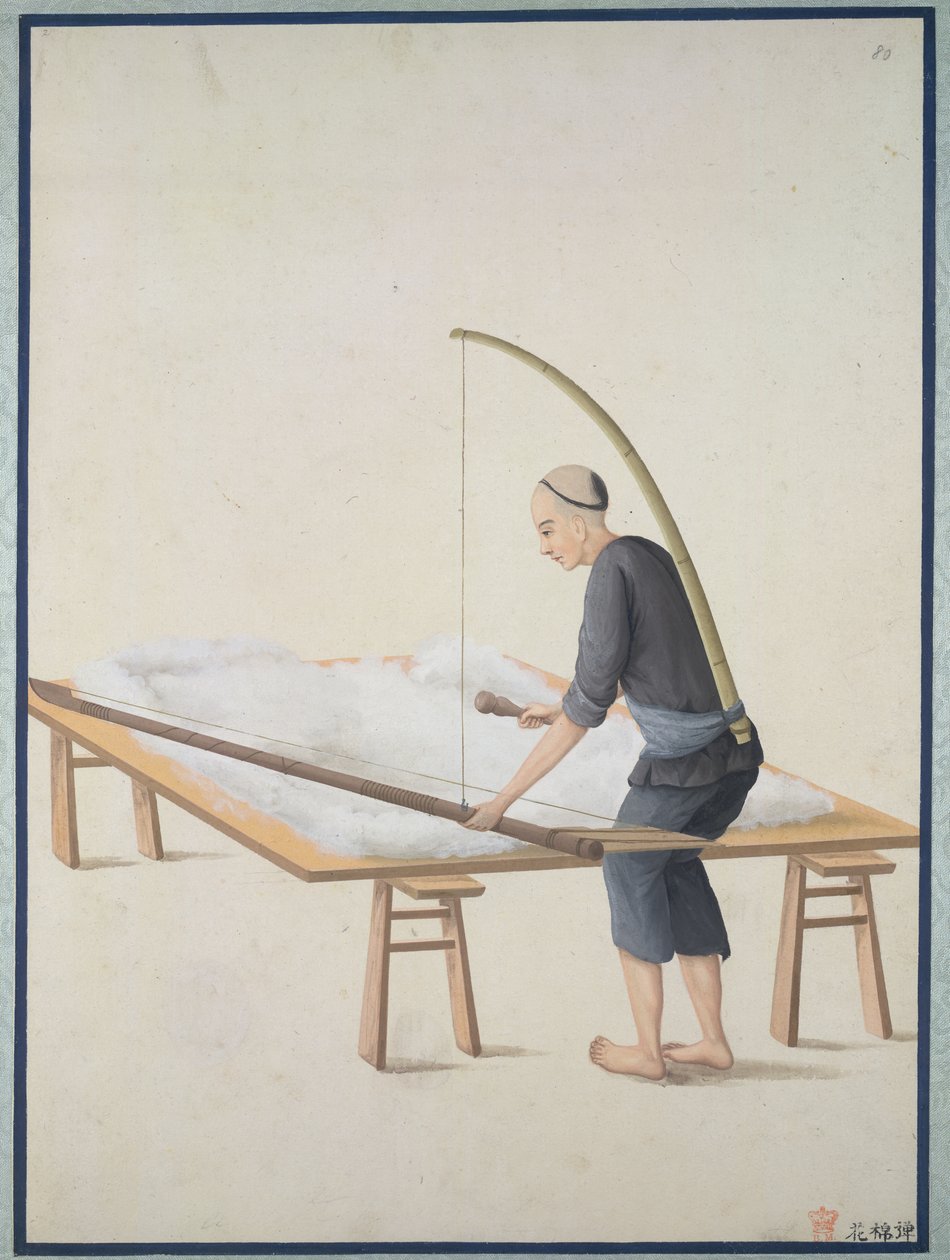 Baumwolle auflockern, für Quilts, ca. 1800 von School Chinese