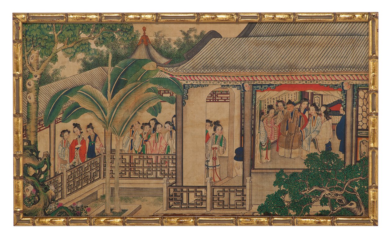 Eine von vierundzwanzig Szenen aus Traum der Roten Kammer von School Chinese