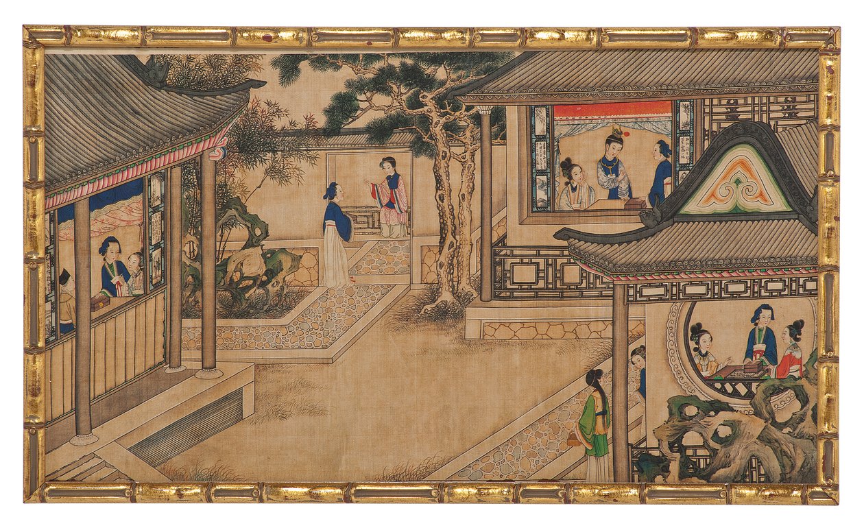 Eine von vierundzwanzig Szenen aus Traum der Roten Kammer von School Chinese