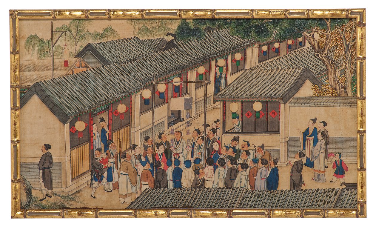 Eine von vierundzwanzig Szenen aus Traum der Roten Kammer von School Chinese