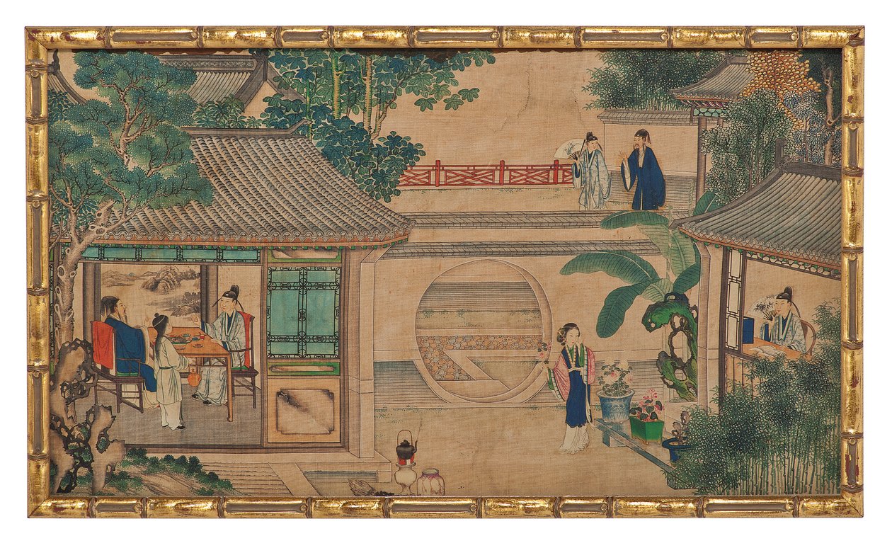 Eine von vierundzwanzig Szenen aus Traum der Roten Kammer von School Chinese
