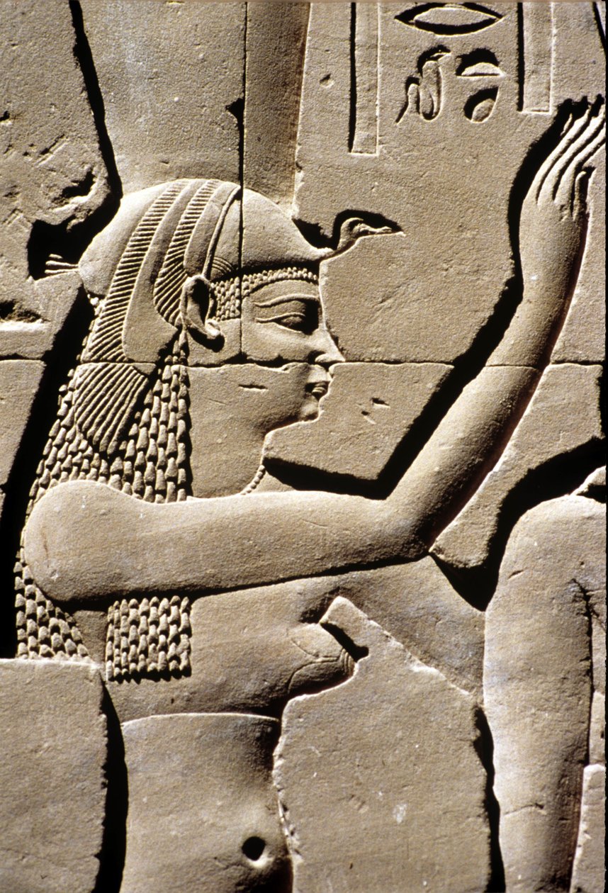 Altes Ägypten, Wandrelief, Göttin Isis, Tempel von Horus, Edfu, 237 - 57 v. Chr. von School Egyptian