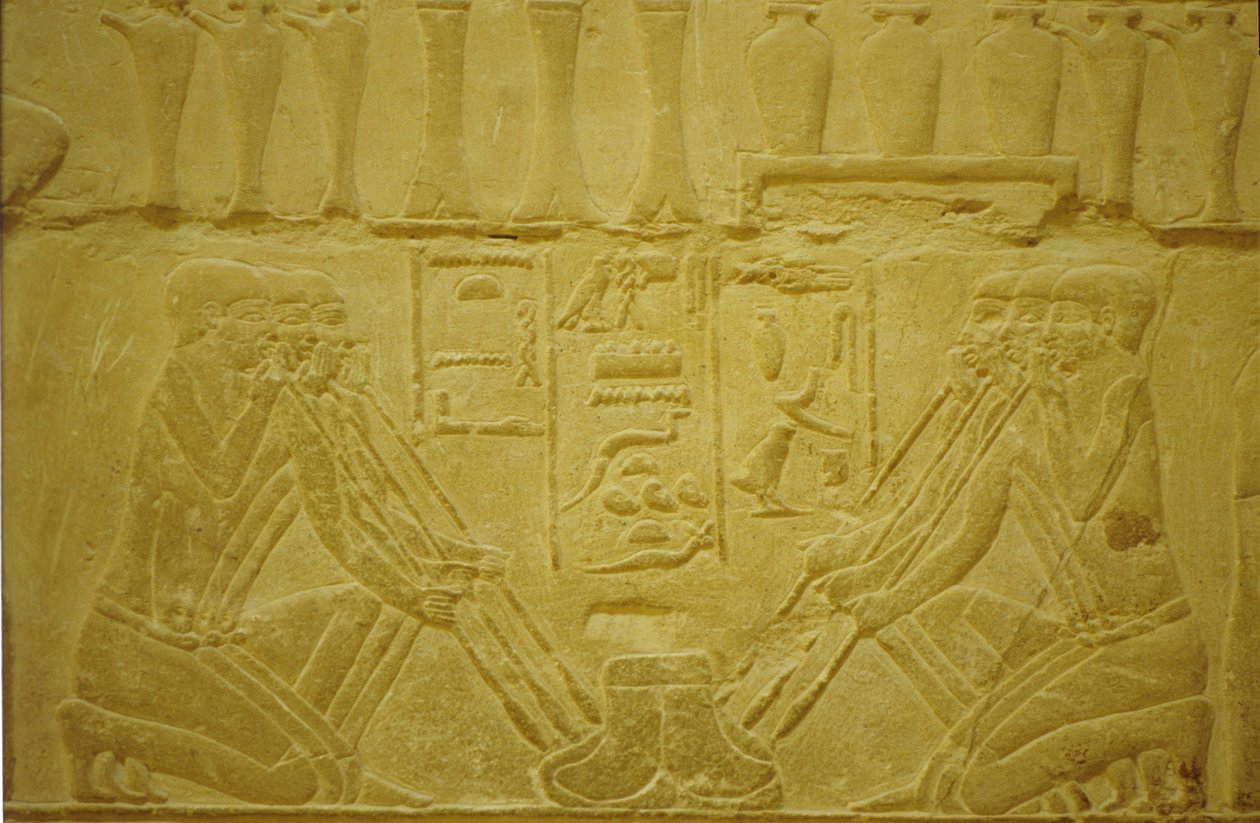 Altes Ägypten, Wandrelief, Juweliere schmelzen Gold, Merereuka Mastaba/Grab, 6. Dynastie, Saqqara, Ägypten von School Egyptian