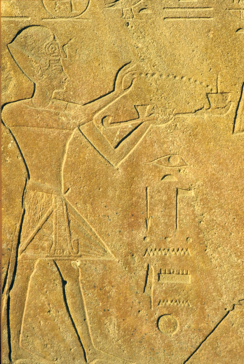 Altes Ägypten, Wandrelief, Karnak/Luxor, Hatschepsut bietet Weihrauch an von School Egyptian