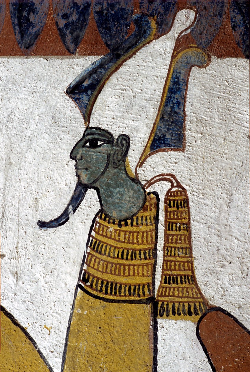 Altes Ägypten, Wandmalerei, Grab von Sennedjem, Deir el-Medina, Theben, Grab der Adligen von School Egyptian