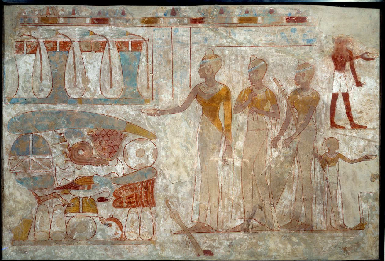 Alte ägyptische Kunst: Musiker bei einem Bankett von School Egyptian