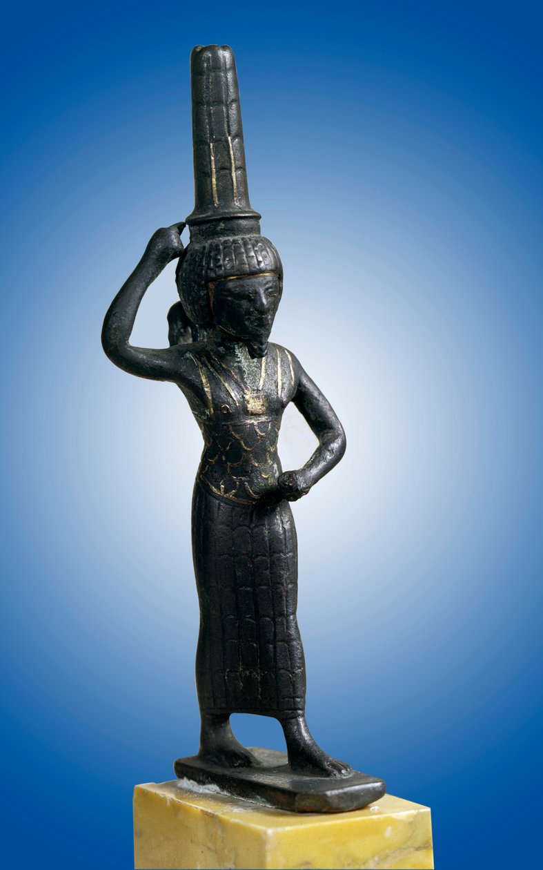 Ägyptische Antiquität: Statuette des Kriegsgottes Onouris (oder Chou), Paris, Louvre von School Egyptian