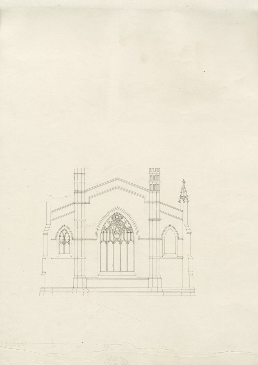 Burton-upon-Trent - Heilige Dreifaltigkeitskirche: Zeichnung von School English