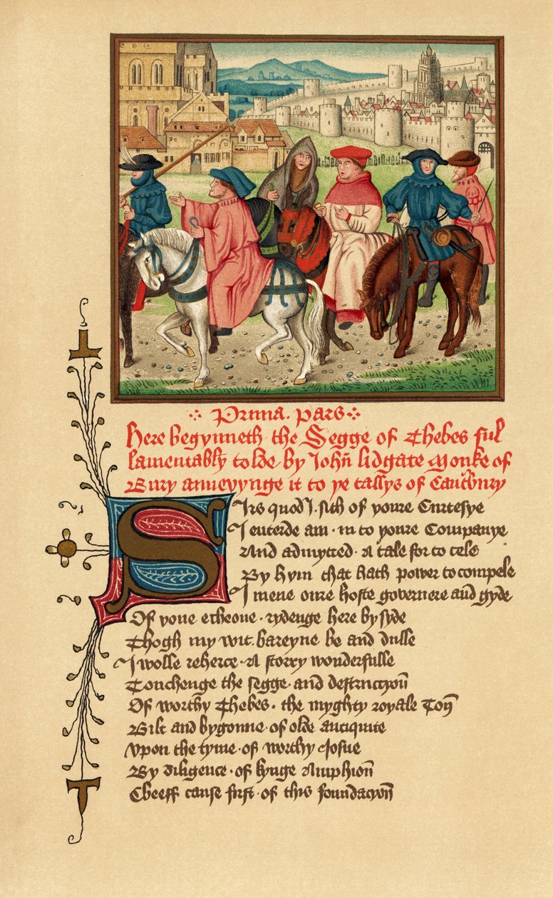 Canterbury Pilger, Illustration aus Canterbury Tales von Geoffrey Chaucer, aus 