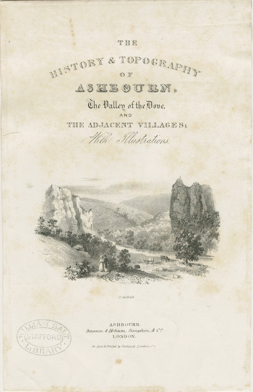 Dovedale - Landschaft: Lithografie von School English