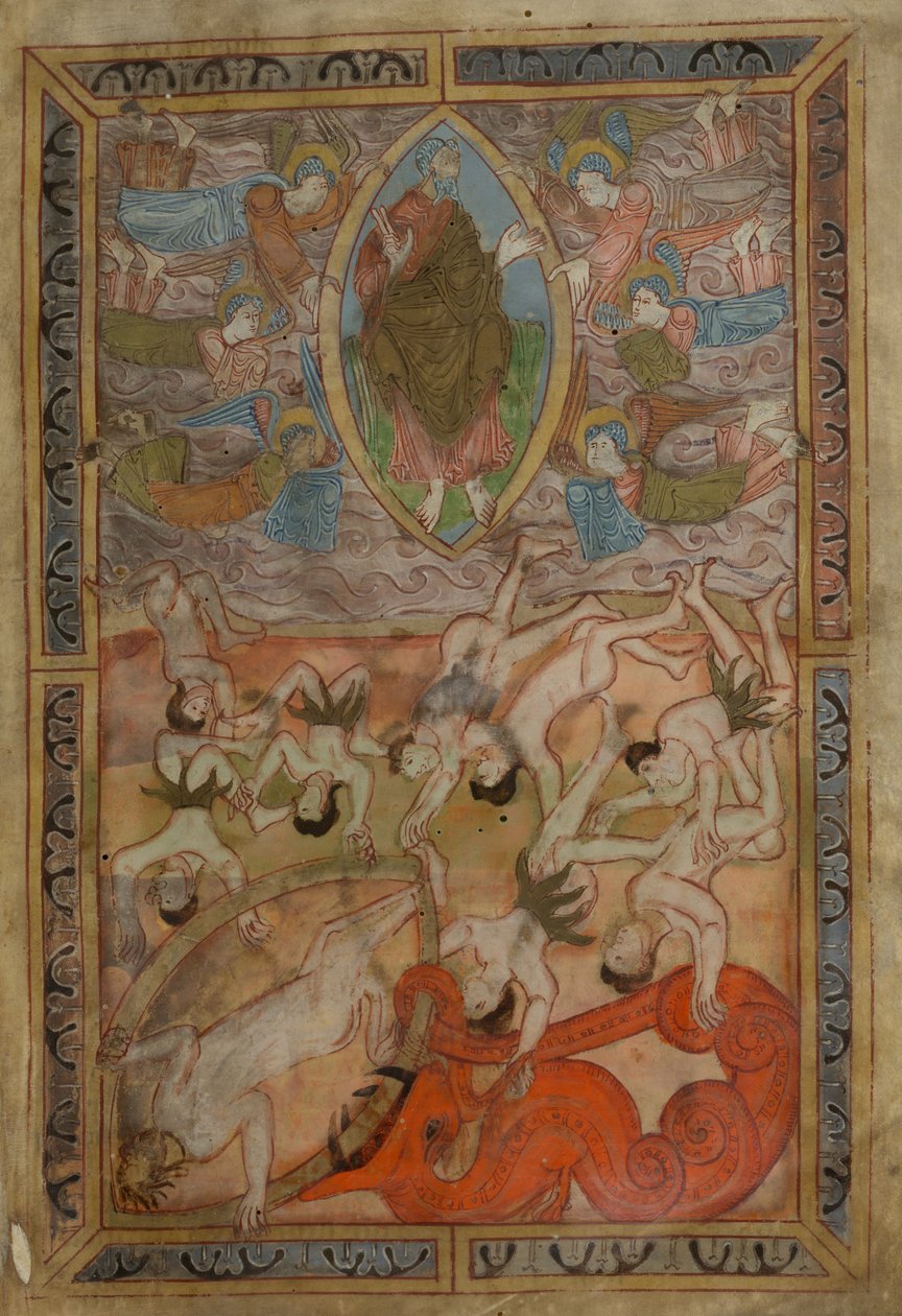 Genesis, Altenglischer Hexateuch, Cotton MS Claudius B IV f.2r, um 1025-1200 von School English