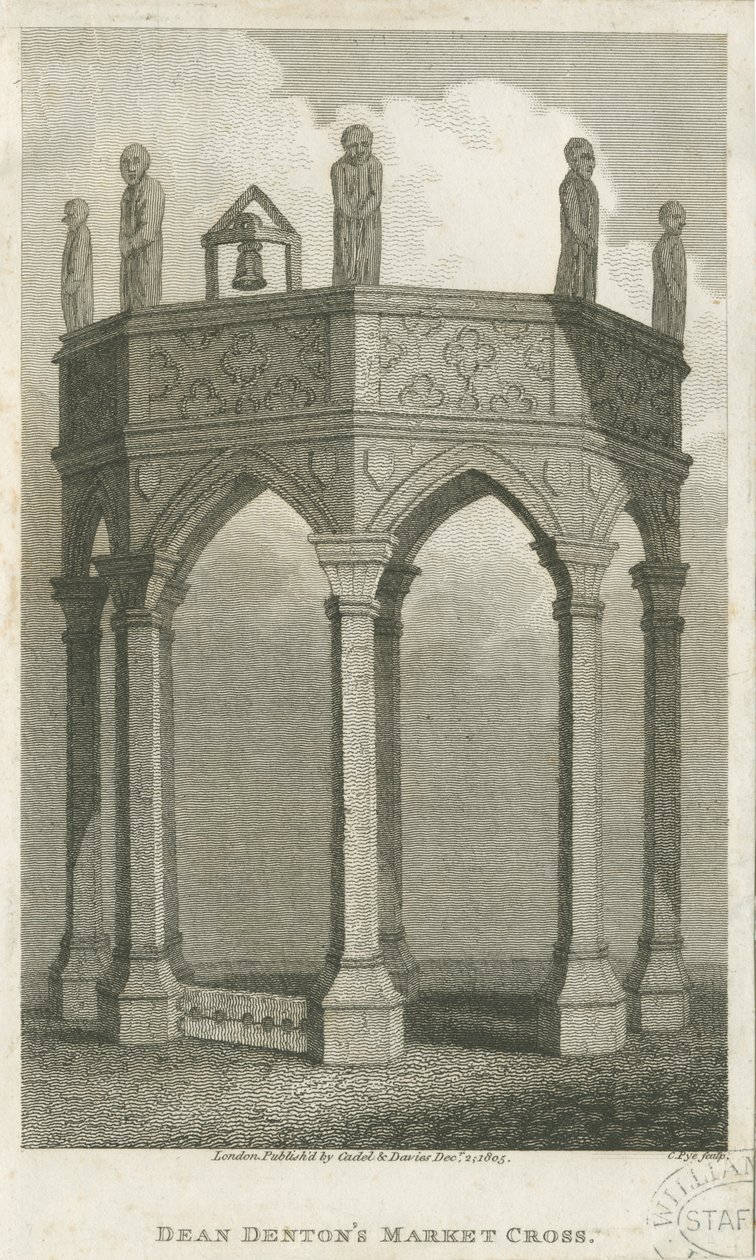 Lichfield - Marktplatz: Gravur, nd [ca. 1805] (Druck) von School English