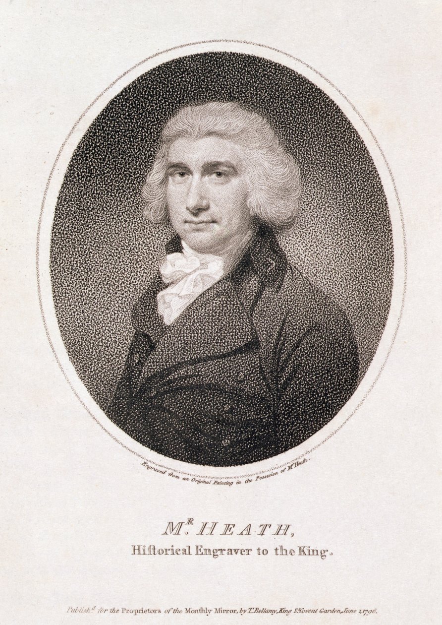 Mr. Heath, Historischer Graveur des Königs, veröffentlicht für die Eigentümer des Monthly Mirror, von T. Bellamy von School English
