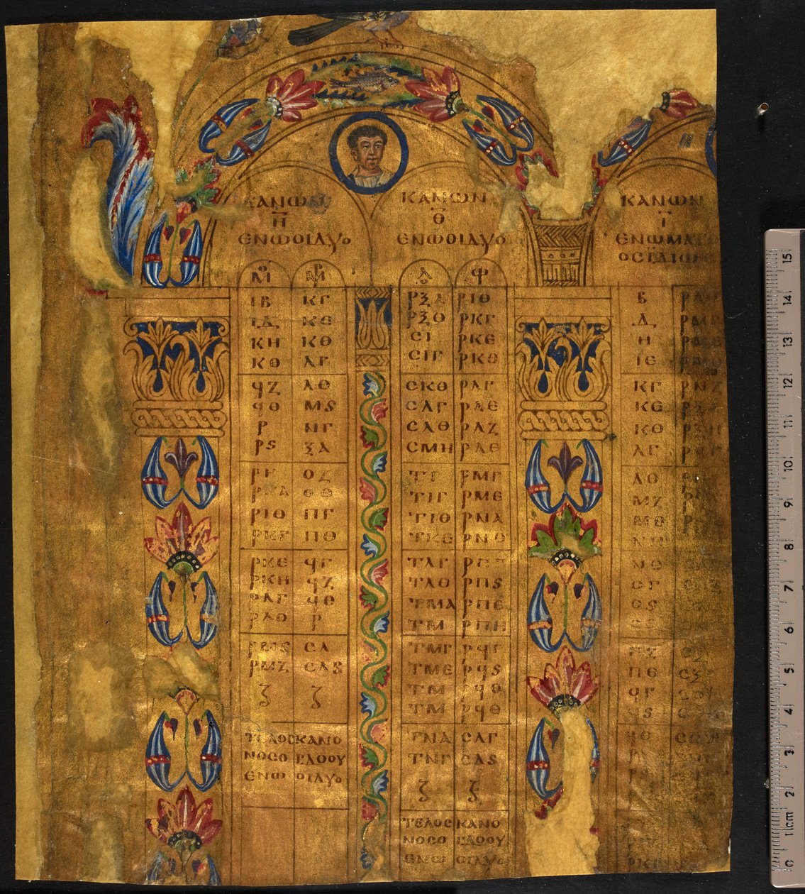 Kanontafeln, 6.-7. Jahrhundert, Add MS 5111, f.11r von School European