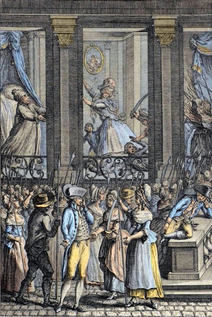 Französische Revolution - Die schreckliche Nacht vom 5. auf den 6. Oktober 1789 in Versailles - Angriff auf Louis XVI. und Marie Antoinette von School French