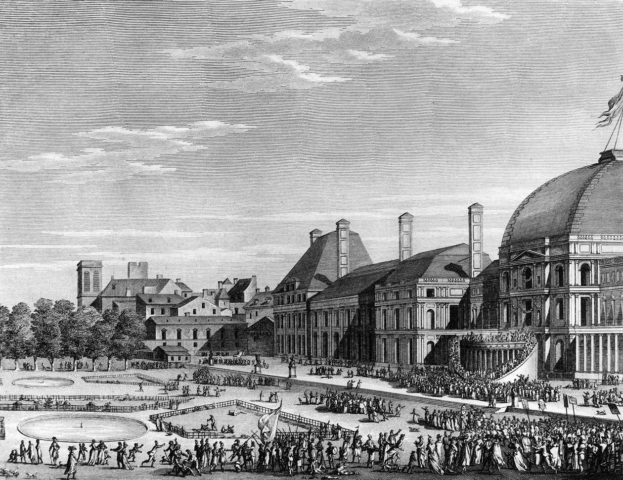 Französische Revolution: Republikanisches Fest des höchsten Wesens am 8. Juni 1794 auf dem Marsfeld unter der Leitung von Maximilien de Robespierre (1758-1794). Paris, Bibliothek des Instituts für Revolutionsgeschichte von School French