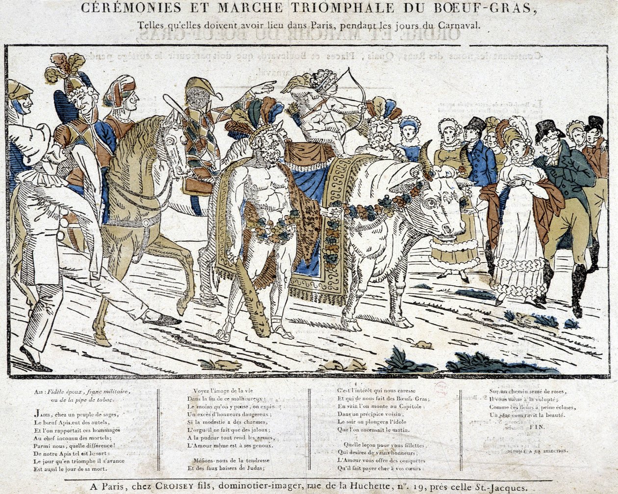 Grasrindzeremonie während des Karnevals in Paris von School French