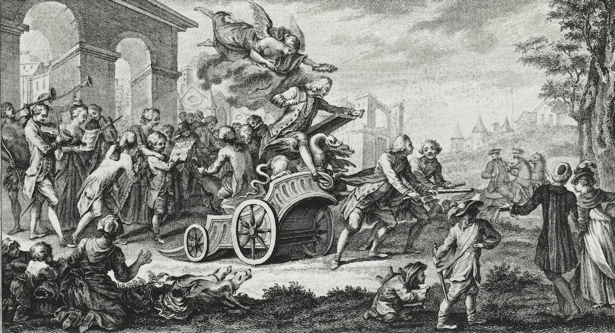 Der Triumph von Jean-Philippe Rameau (1683-1764) - englischer Komponist, Cembalist, Organist und Musiktheoretiker von School French