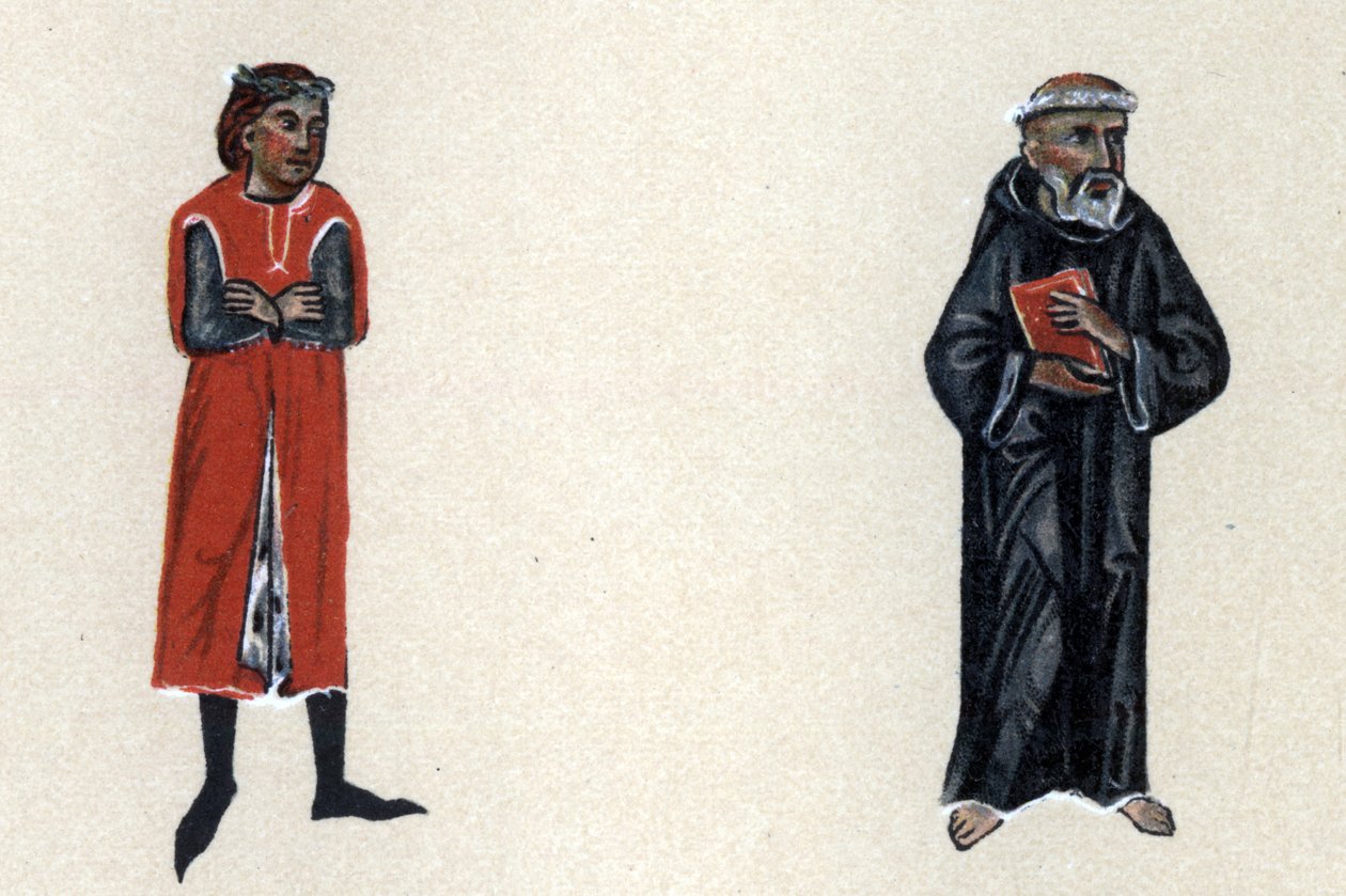 Marcabru, ein Troubadour des Mittelalters, Illustration aus 