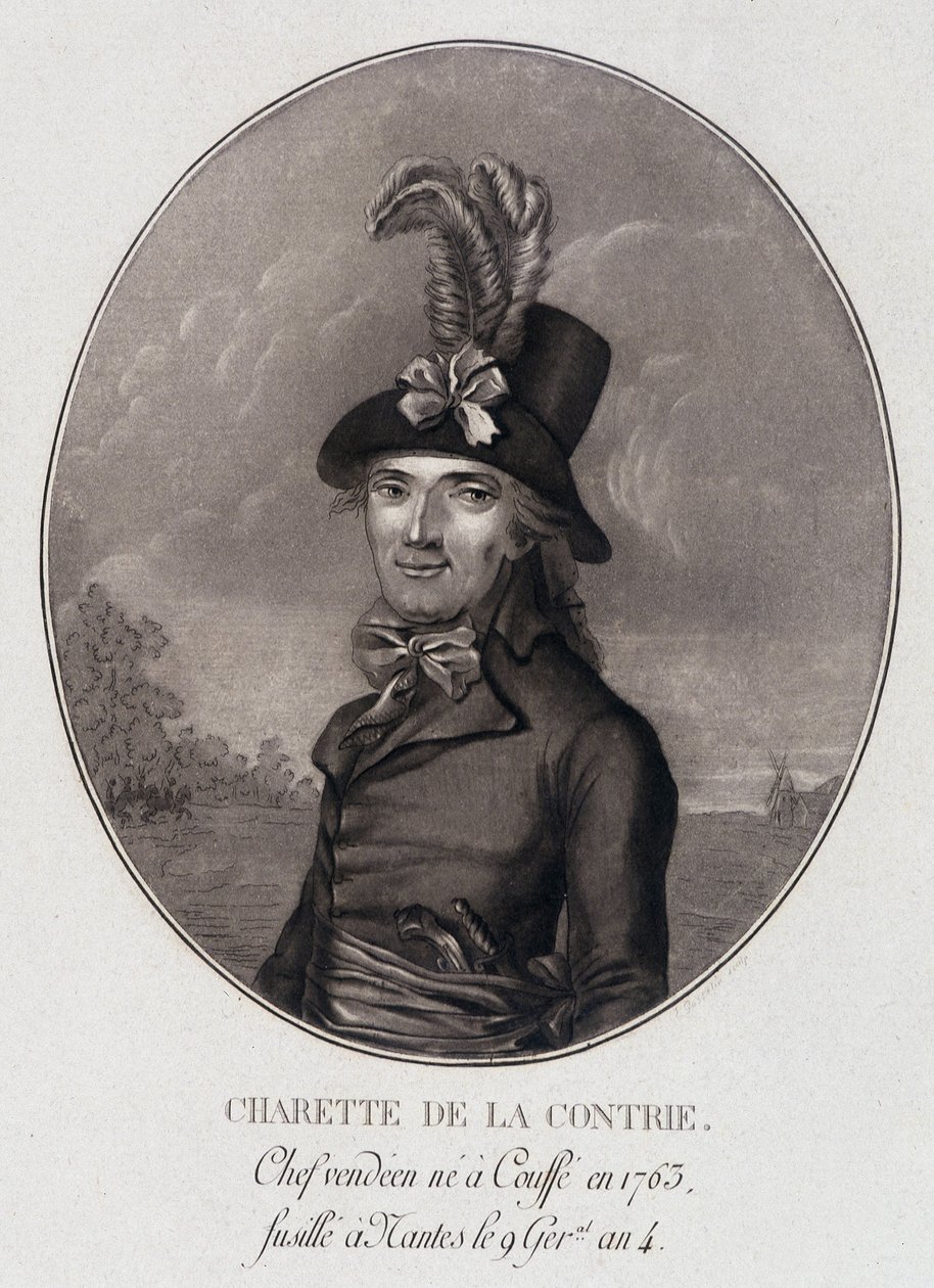Medallion-Porträt von François Athanase (François-Athanase) Charette de la Contrie, Vendée-Führer von School French