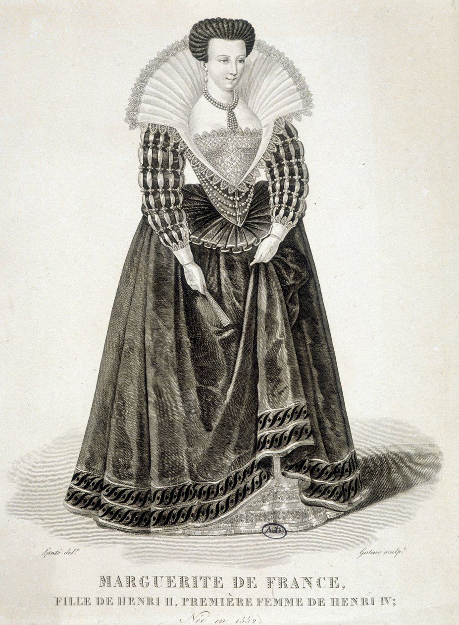 Porträt von Margarete von Valois, bekannt als Königin Margot (1553-1615), Königin von Navarra, erste Frau von Heinrich IV. von School French
