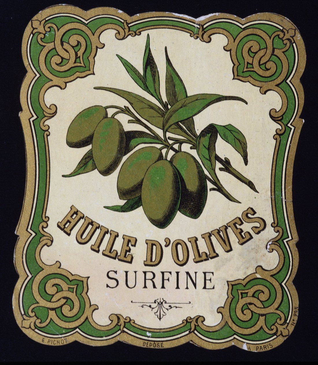 Surfine Olivenöl Etikett von School French