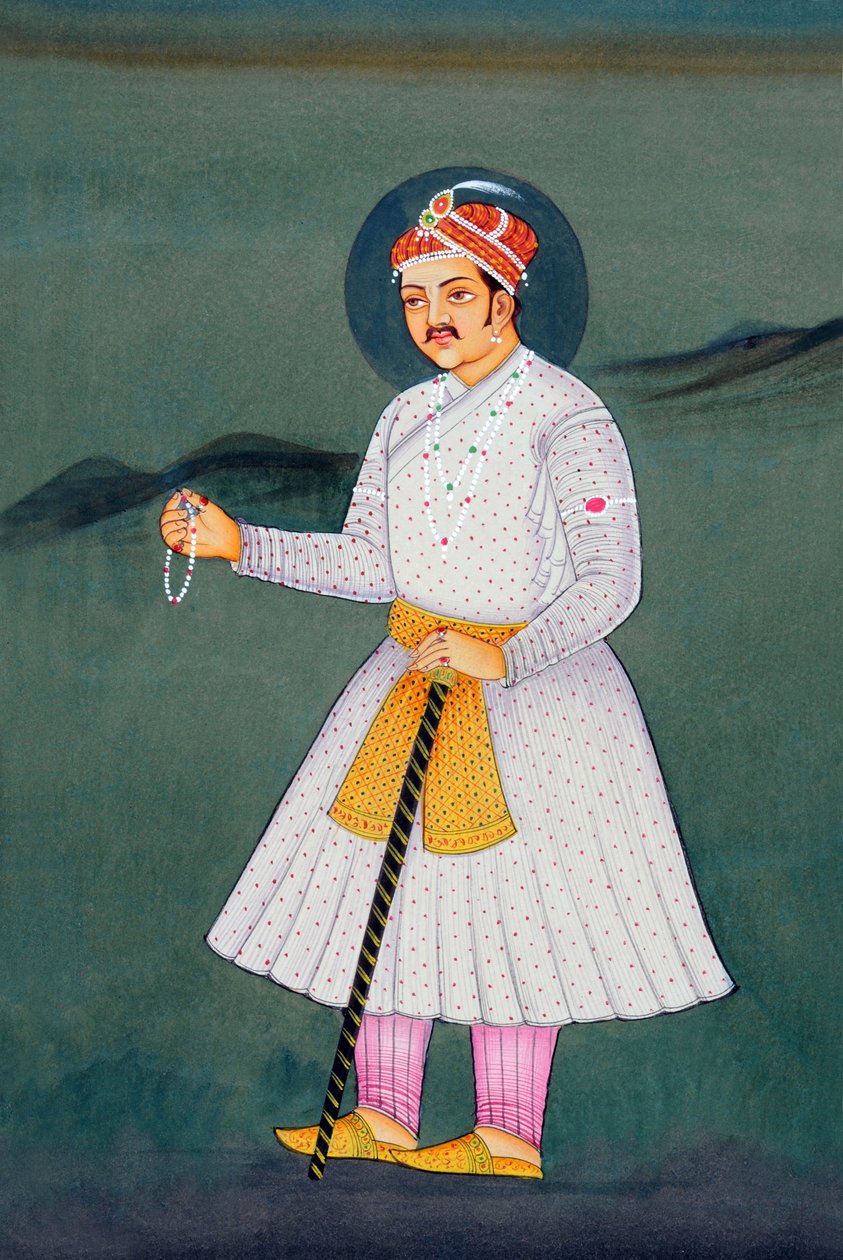 Miniaturmalerei des Mogulkaisers Akbar von School Indian