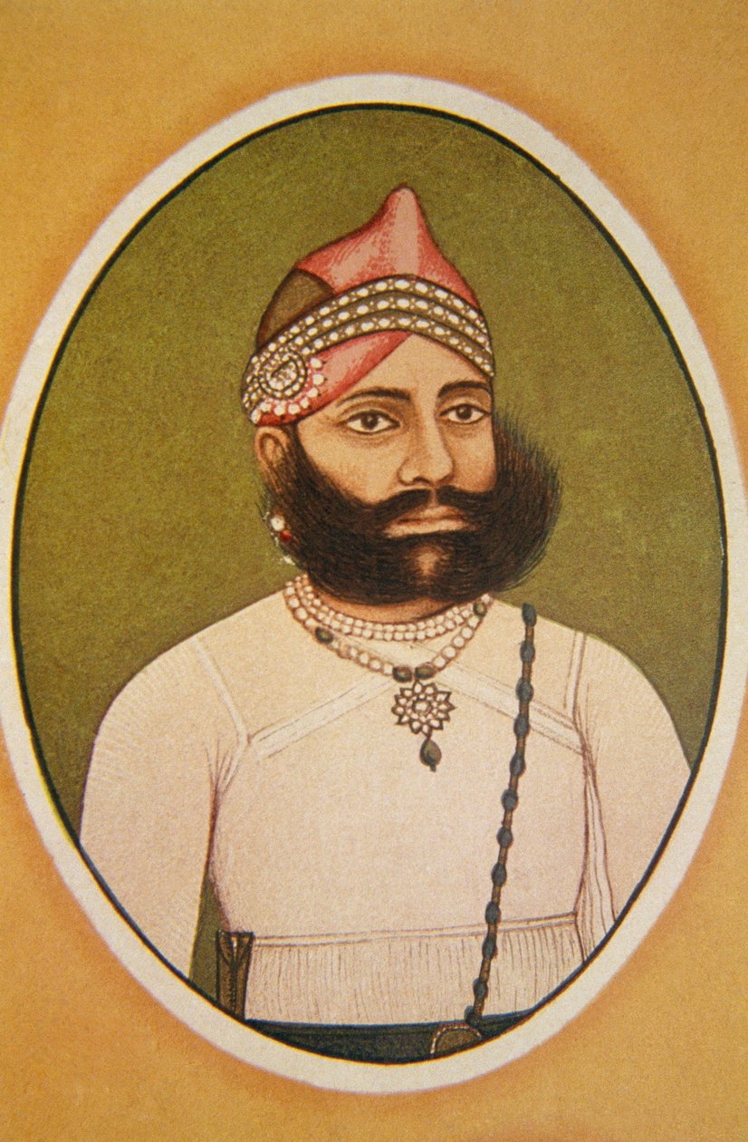 Porträt von Maharaja Fateh Singh, Udaipur, Rajasthan, Indien von School Indian