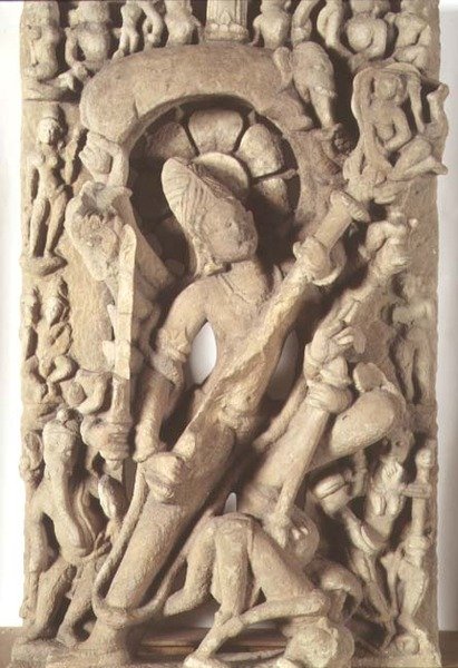 Siva in der Form von Andhakari-Gajantakari, Kalachuri-Dynastie von School Indian